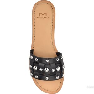 Marc Fisher Black Sandals with Silver Accents